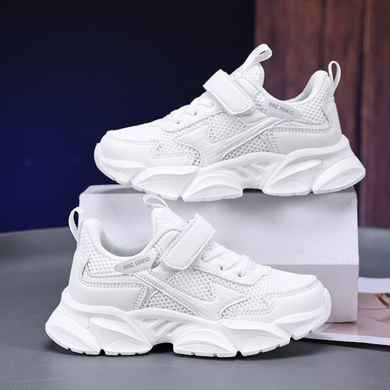 Boys shoes small white shoes summer 2025 new mesh breathable children's sneaker primary school all-match non-slip