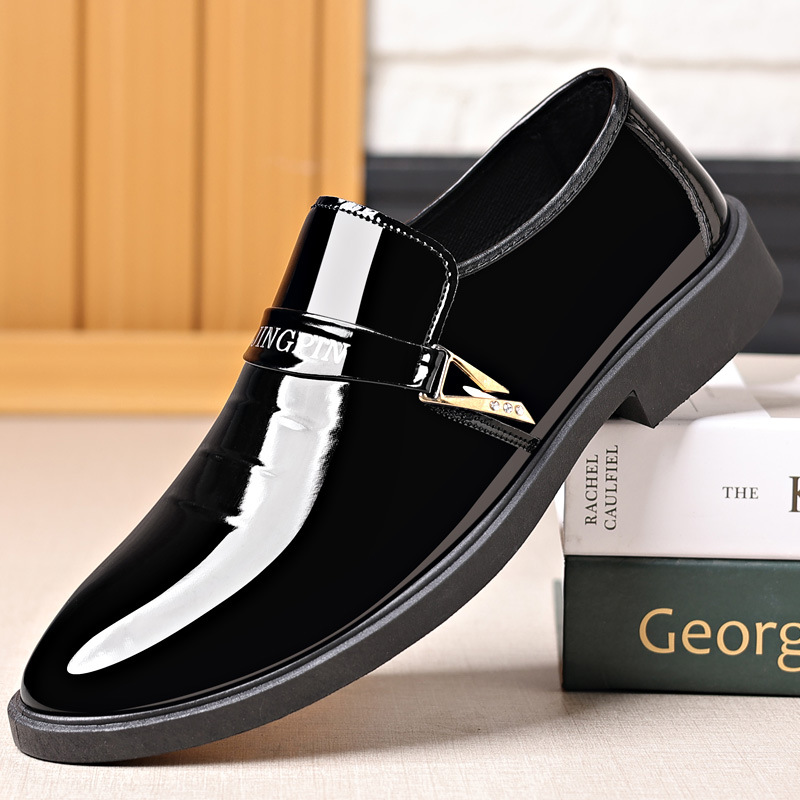 Cross-border TEMU plus size men's leather shoes business formal leather shoes bright casual men's leather shoes youth foreign trade shoes