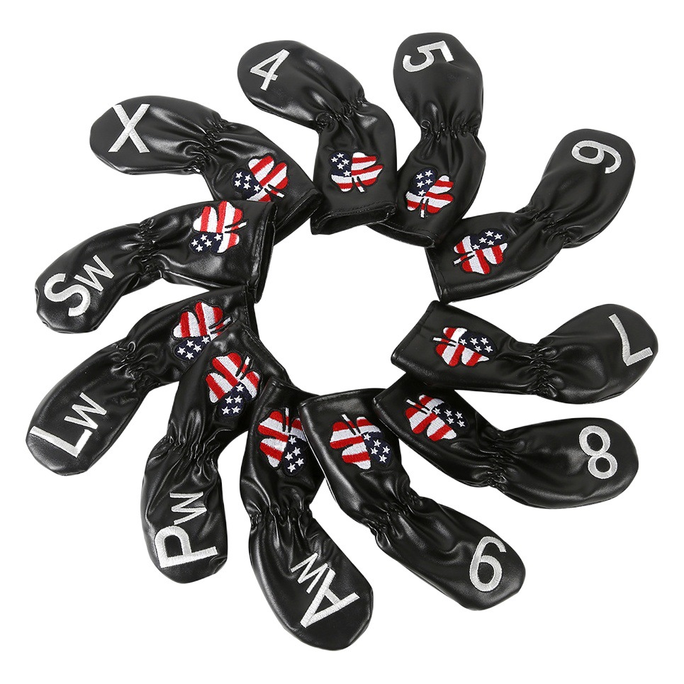 11 sets of ball cap cover golf ironcover golf iron rod cover ball rod cover pu protective cover ball head cap