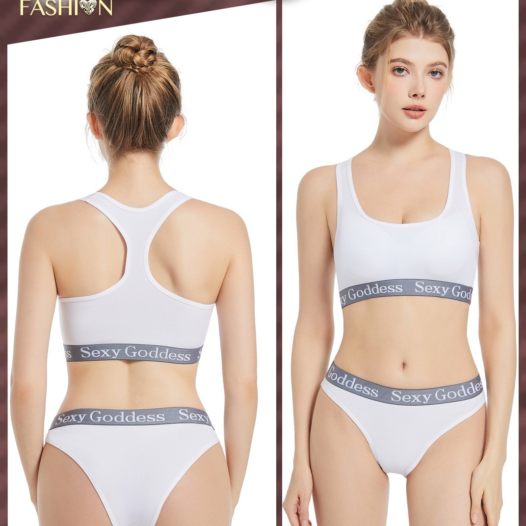 Cross-border I-shaped Cross-back Strapless Vest French Underwear Panties Running Sports Comfortable Breathable Bra suit