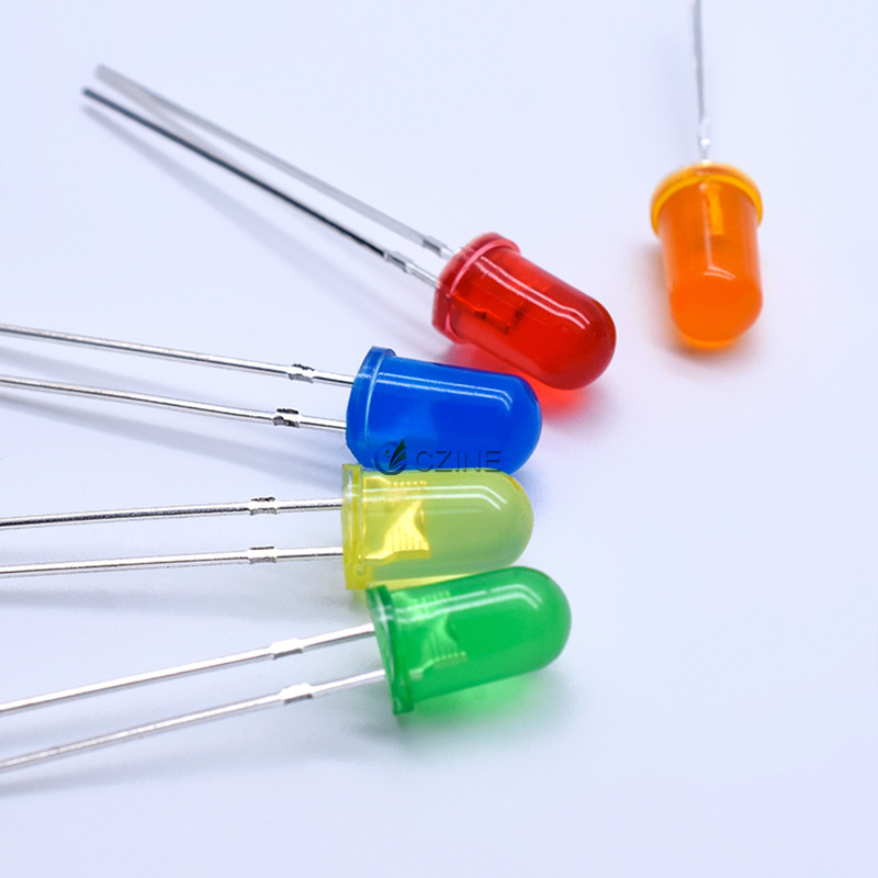 Picture of F5 Red Hair Red Light Beads 5mm Red Light Green Blue Hair Blue Light Yellow Orange Yellow Light Plug-In Led Lamp Beads Diode