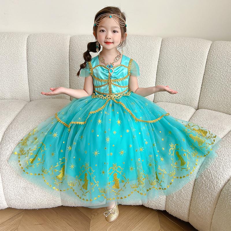 Picture of Girls' Dress 2023 Summer European and American Foreign Trade Children's Wear Halloween Costume Children's New Princess Jasmine Dress