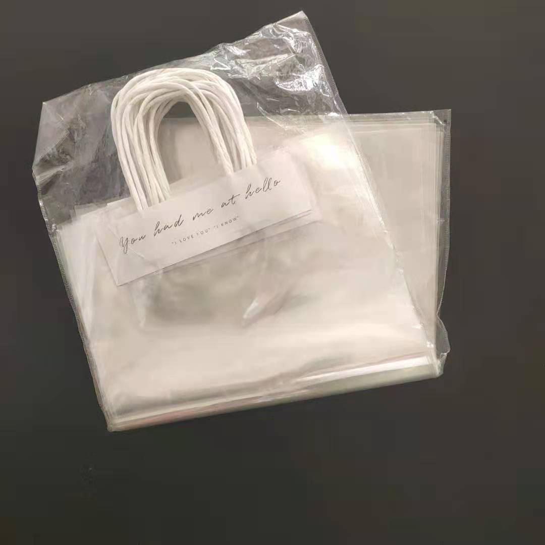 Picture of Flower packaging handbag custom bouquet ins transparent packaging bag gift flower decoration PVC gift bag custom
