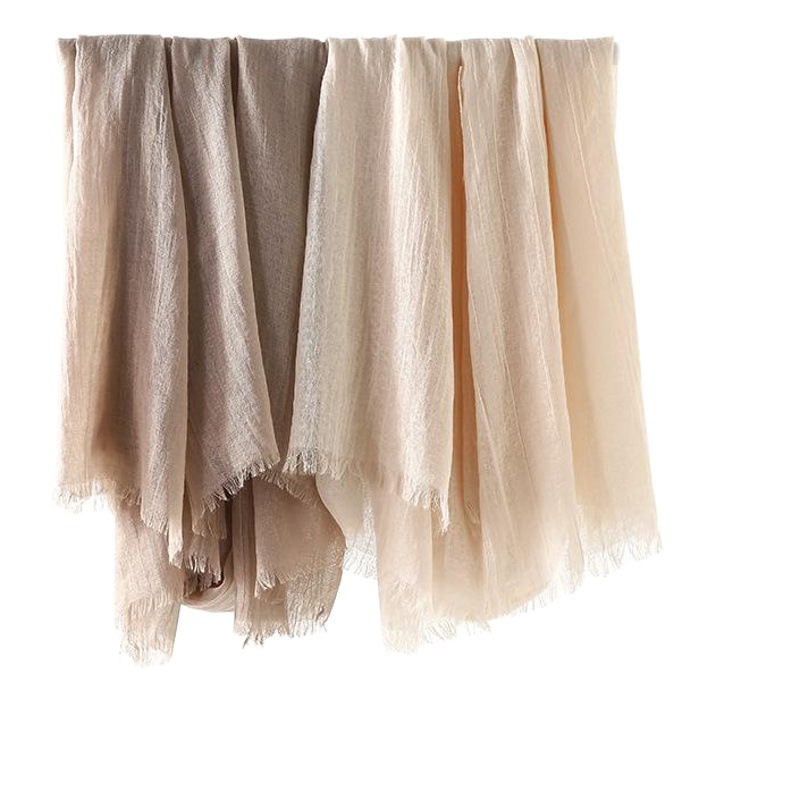 Picture of Solid Color Cotton and Linen Scarf Women's Artistic Sunscreen Scarf Scarf Beach Long Scarf Wholesale Japanese Scarf Advanced Sense