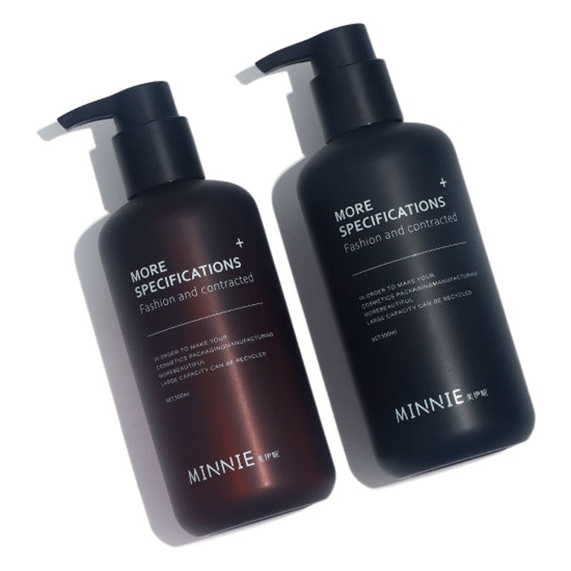 Spot 500ml round shoulder press lotion sub-packing shampoo bottle shower gel bottle plastic frosted PET