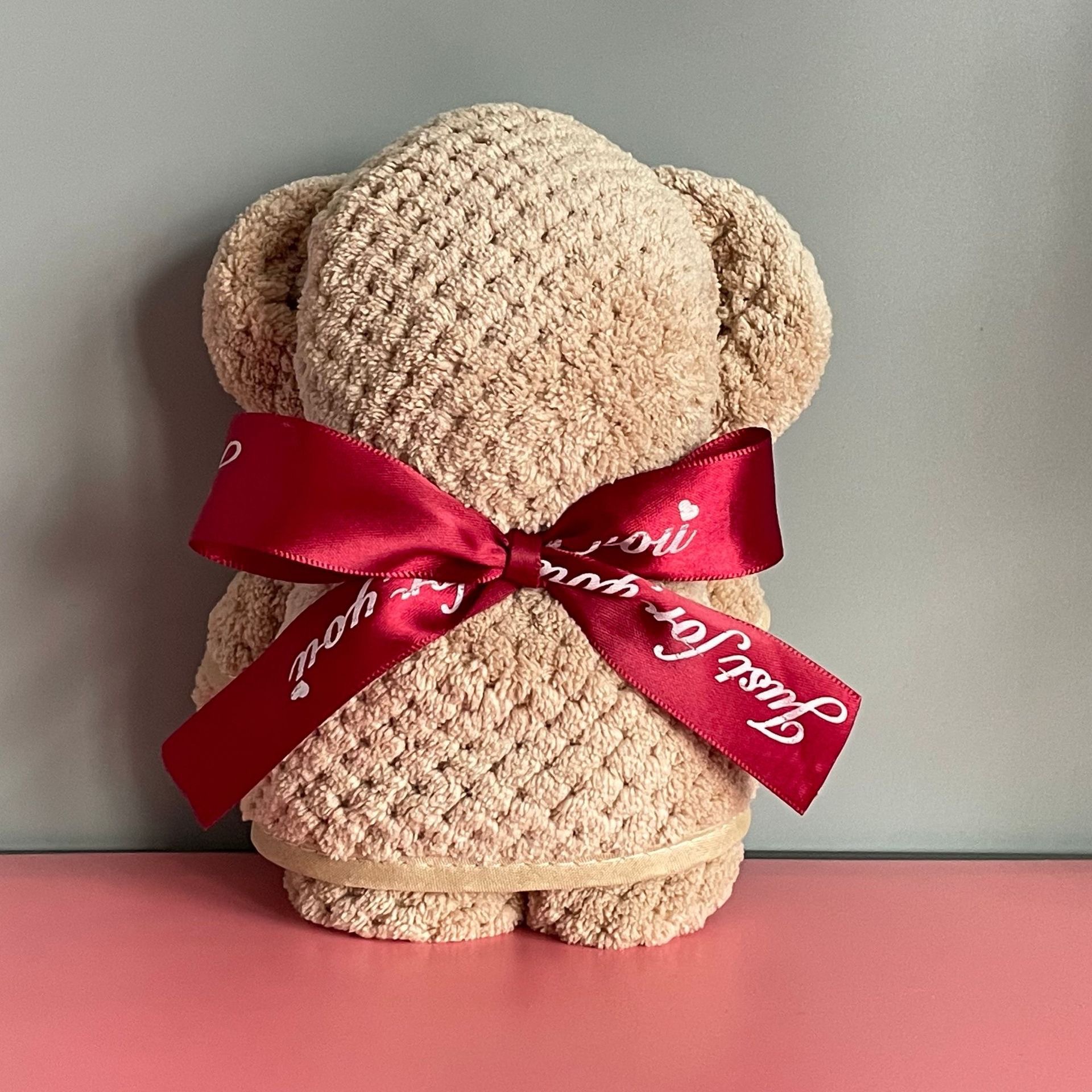 Picture of Bear Towel Wedding Accompanying Gift Big Happy Shop Small Square Towel Bridesmaid Return Gift Wedding Coral Fleece Towel