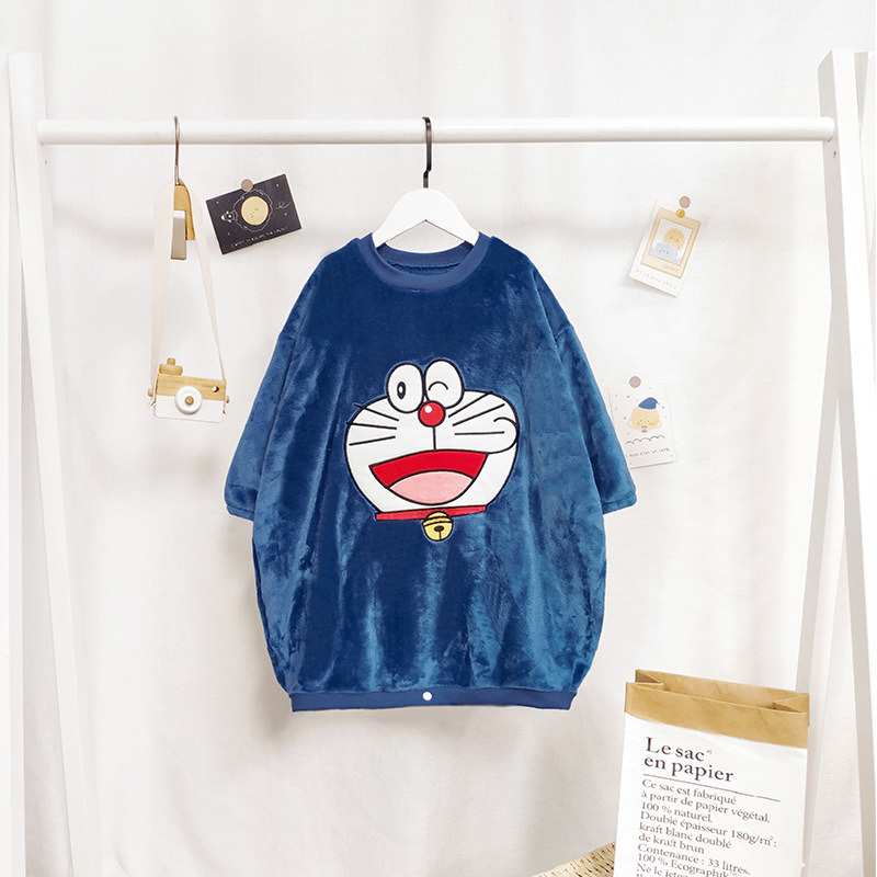 Picture of 10-30kg Middle and Large Children Can Open Button Anti-Kick and Anti-Cold Sleeping Bag Primary School Dormitory Autumn and Winter Coral Velvet Thermal Robe