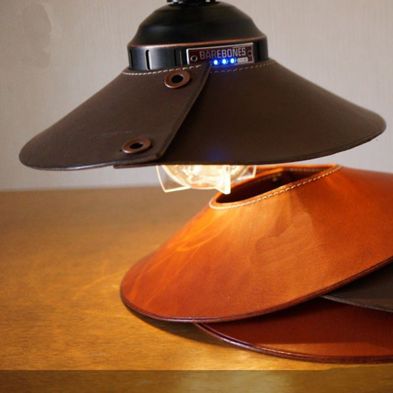 Wholesale Japanese Style Outdoor Camping Leather Lampshade Thickened Leather Spotlight Leather Cover Removable Dust Cover