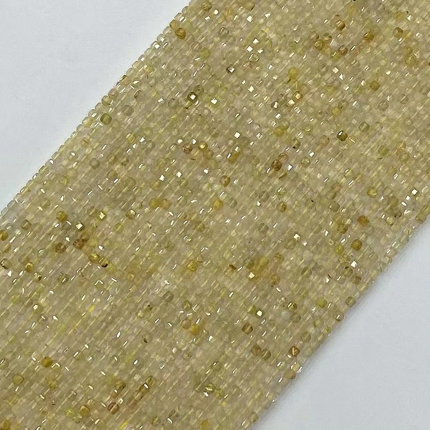 Picture of Factory Wholesale natural crystal blonde cut square grain cut square faceted square loose bead jewelry accessories