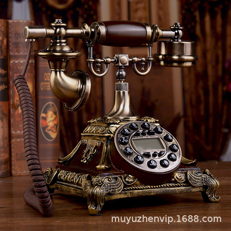 European retro telephone home landline mechanical bell American antique fashion creative wired fixed telephone to show
