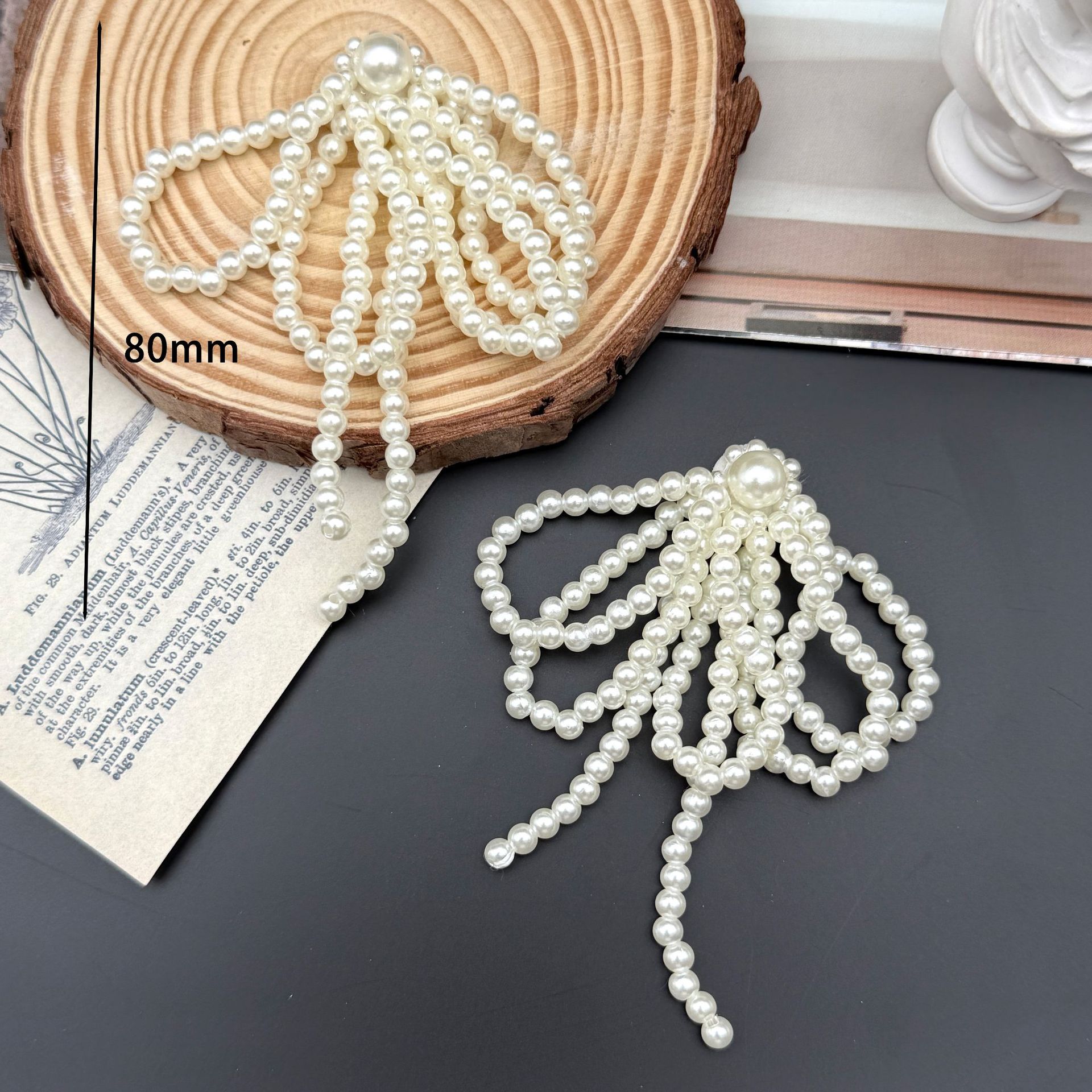 Picture of Korean version of the new ballet style pearl bow hoop ring tassel shoe buckle pendant fashion small fragrance handmade DIY match