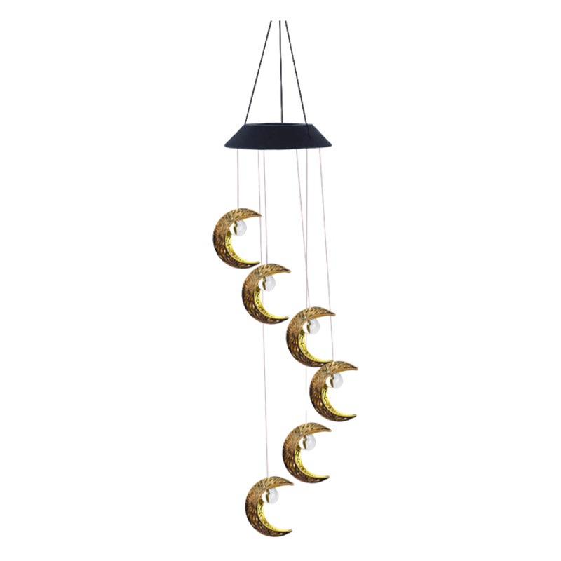 Solar outdoor garden lawn lamp cross-border new garden villa decorative lamp moon wind chimes waterproof hanging lamp