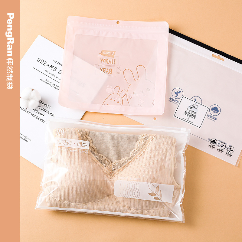 In-Stock Universal Pe Underwear Packaging Bags for Women's Clothing, Plastic Self-Sealing Bags, Korean-Style Zipper Bags for Cross-Border Export