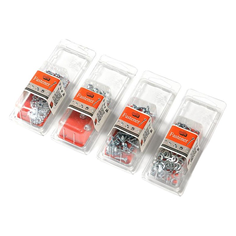 Factory hardware blister transparent packaging box pet hardware plastic folding box folded edge blister shell wholesale