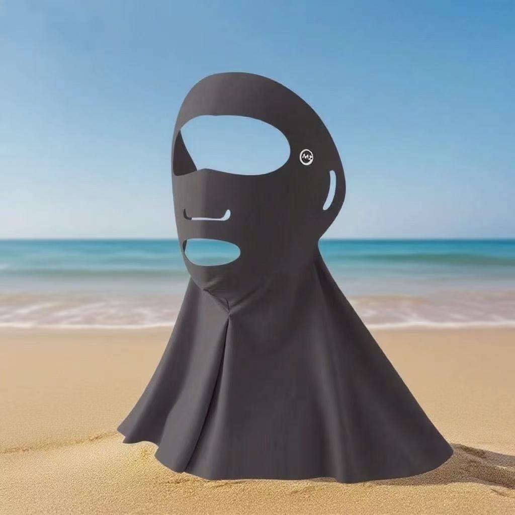Picture of Outdoor Sports Sunshade and Sun Protection One-Piece Breathable Ice Silk Half-Face Mask Anti-Uv Mouth and Nose Mask for Women