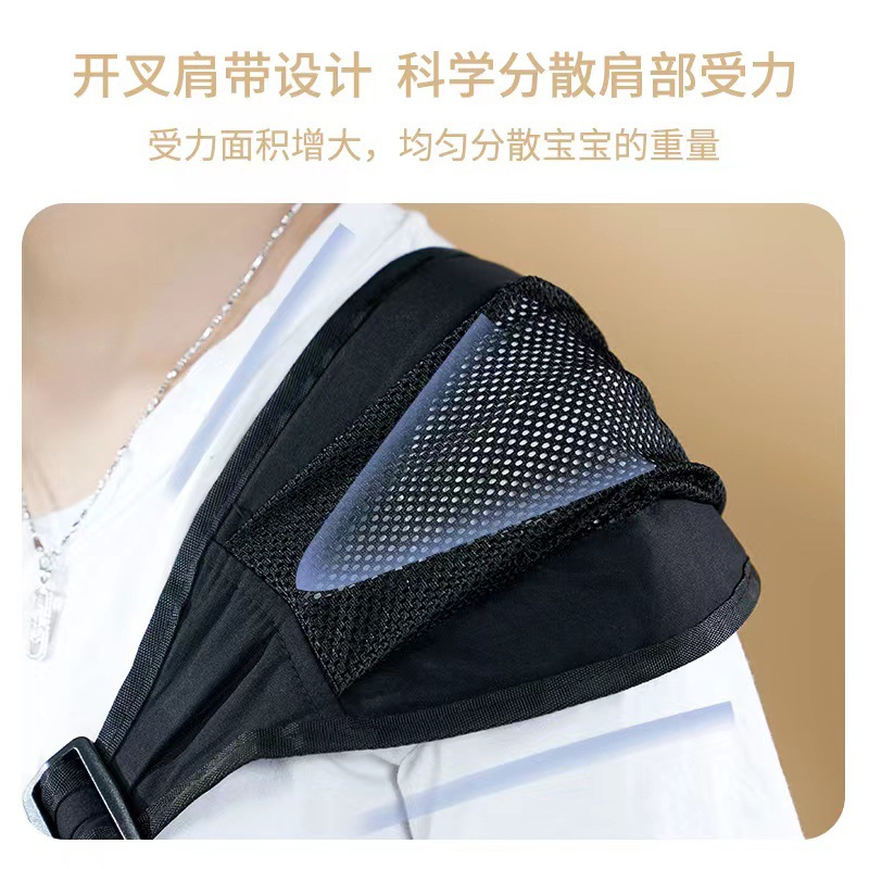 Picture of Baby shoulder strap newborn baby 1-year-old children's waist stool 2-year-old children's shoulder towel front holding baby holding gadget