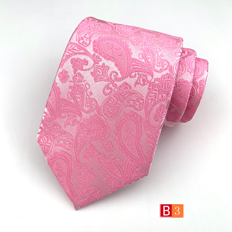 Picture of Tie Men's Polyester Jacquard Fabric Tie Cashew Flower Paisley 18 Color Men's Tie Factory Wholesale