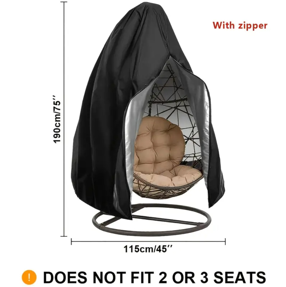 Picture of Egg Hanging Chair Cover Egg Shell Dust Cover Garden Outdoor Swing Protective Cover Hanging Chair Bird's Nest Rattan Chair Hanging Basket Cover Bird Cover