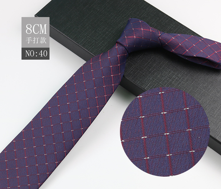 Picture of Men's Tie Business Shirt Stripesd Security Professional Formal Wear Wholesale Plus Logo Manufacturer 8cm Hand-Made