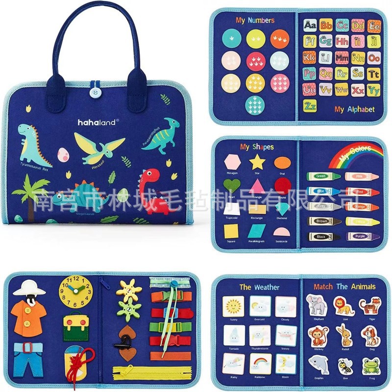 Cross-border felt learning board children's DIY busy board felt dressing board early education teaching aids educational toys learning board