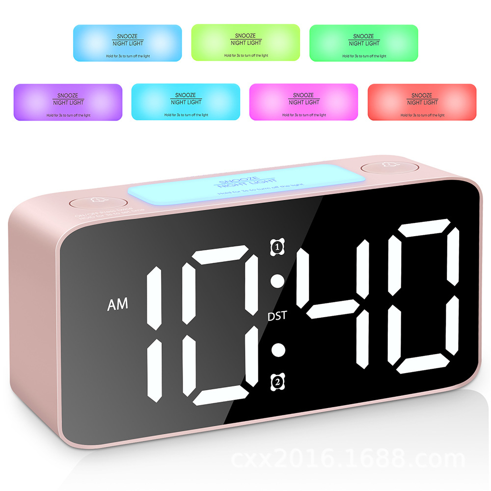 Picture of 2020 RGB Large Character Large Screen Large Tone Electronic Clock Student Alarm Clock Hot Products Amazon Hot Selling Factory Straight