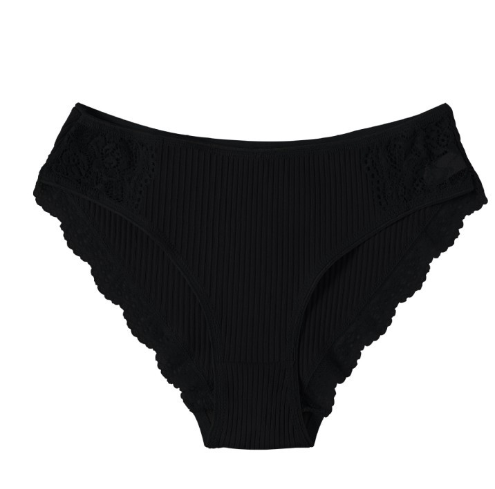 Picture of AliExpress youth underwear women's striped student cotton lace briefs mid-waist solid color women's underwear