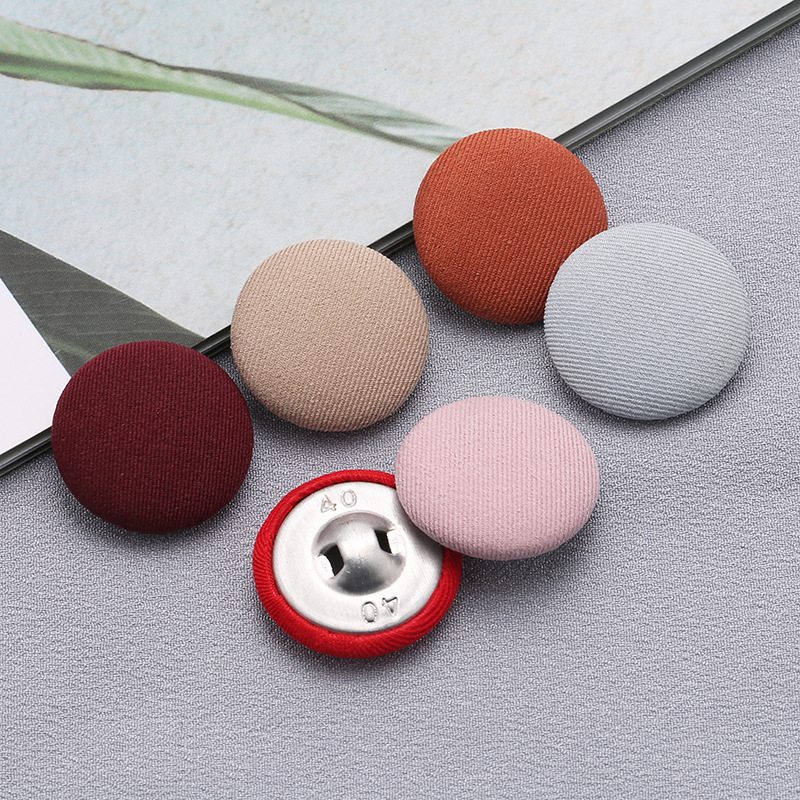 Picture of Colorful Round Cloth-Covered Buttons Woolen Outwear Outwear Cloth-Covered Buttons Shirt Shirt Buttons Windbreaker Cloth-Covered Buttons