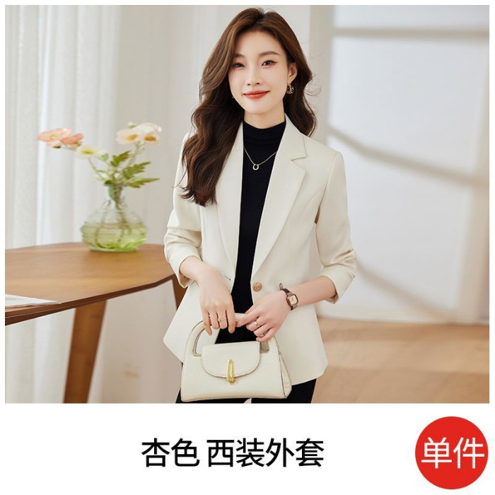 Picture of brown Suit Jacket Women's 2024 New Spring and Autumn Fashion All-match Light Mature Style Small Casual Suit Top