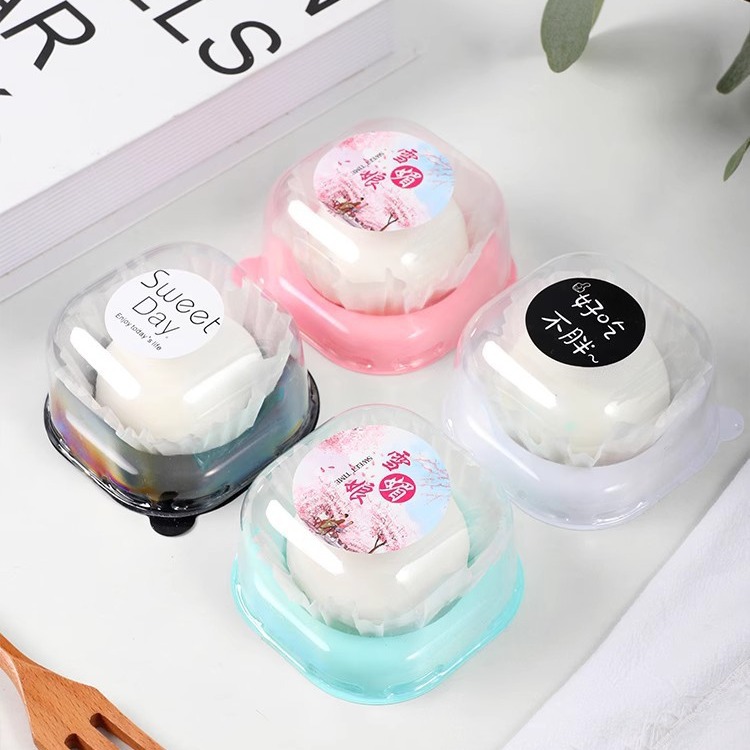 Single Pack Snow Mei Niang Egg Yolk Crisp Packaging Box Disposable Transparent Blister Baking Puff Meat Flax Beckham Packaging Box