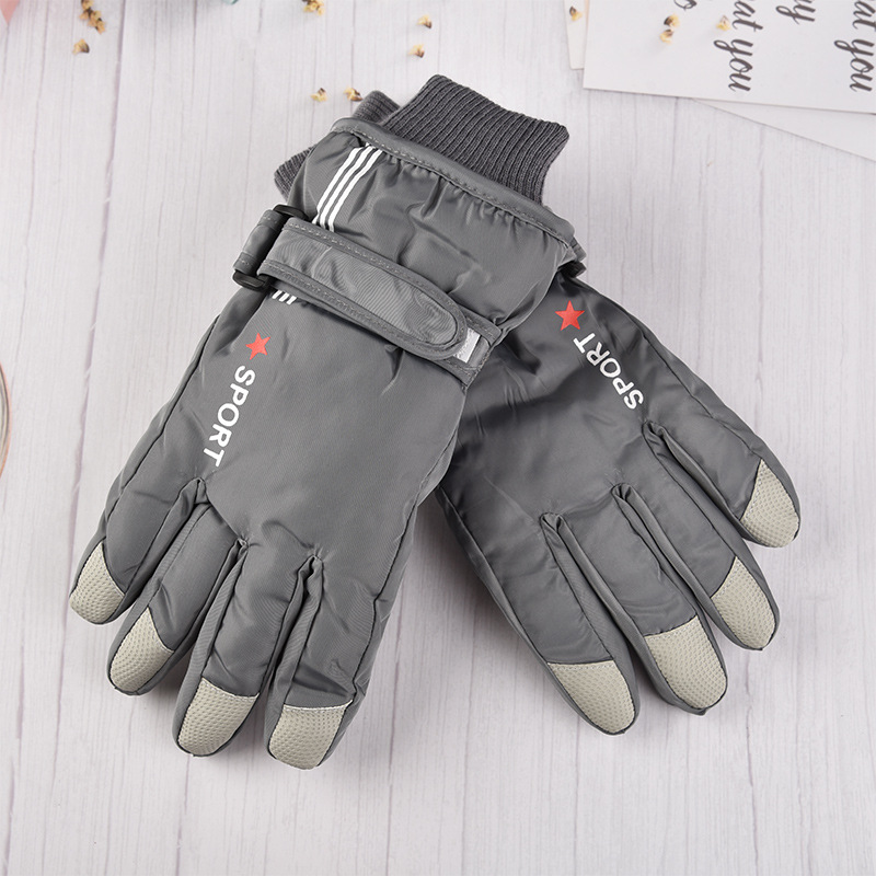 Picture of Winter Ski Gloves Women's Children's Warm Riding Waterproof Middle and Big Children's Waterproof Non-slip fleece-lined Thickened Finger
