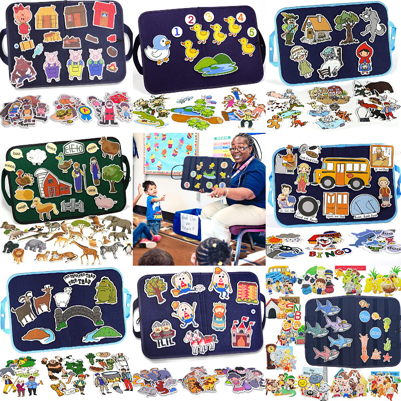 Cross-Border felt learning board CPC Certified toys children's educational enlightenment early education board Amazon dressing busy board
