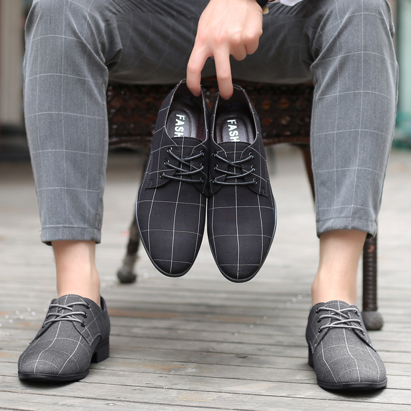 Picture of Cloth Shoes Men's Casual Shoes Breathable Pointed Canvas Leather Shoes Business Korean Men's Shoes Dress Men's Shoes