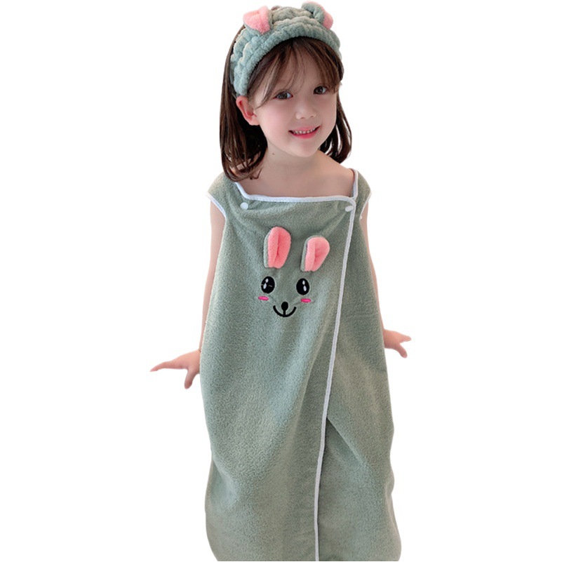Factory Internet Celebrity Coral Fleece Bath Towel Cartoon Thickened Absorbent Bath Towel Children's Home Embroidery Mother and Child Set Gift