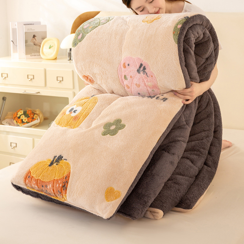 Picture of Lamb Velvet Quilt Winter Quilt Milk Velvet Coral Velvet Spring & Fall Quilt Student Dormitory Single Quilt Quilt Core Does Not Shed Lint