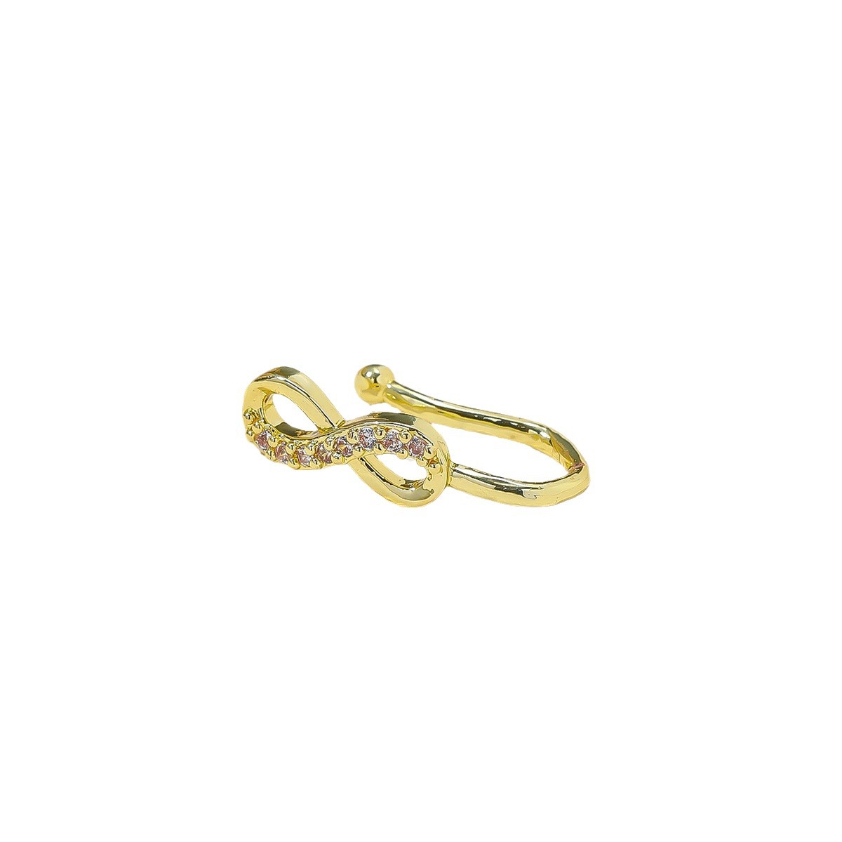 Picture of A Nose Clip with a Sparkling Elegant, an 8-Shaped Nose Clip, Micro-Paved Zircon Adjustable Nose Nail, Nose Ring Piercing Jewelry