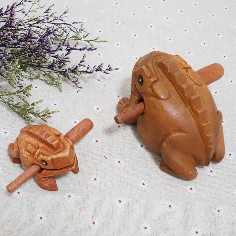 Picture of Thailand Frog Wood Carving Ornaments Hand Carved Toad Wood Fish Creative Sound Toy Solid Wood Toad Wood Frog Craft
