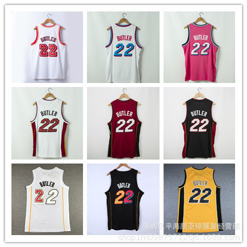 Embroidered basketball jersey Heat 22 Butler basketball jersey basketball jersey