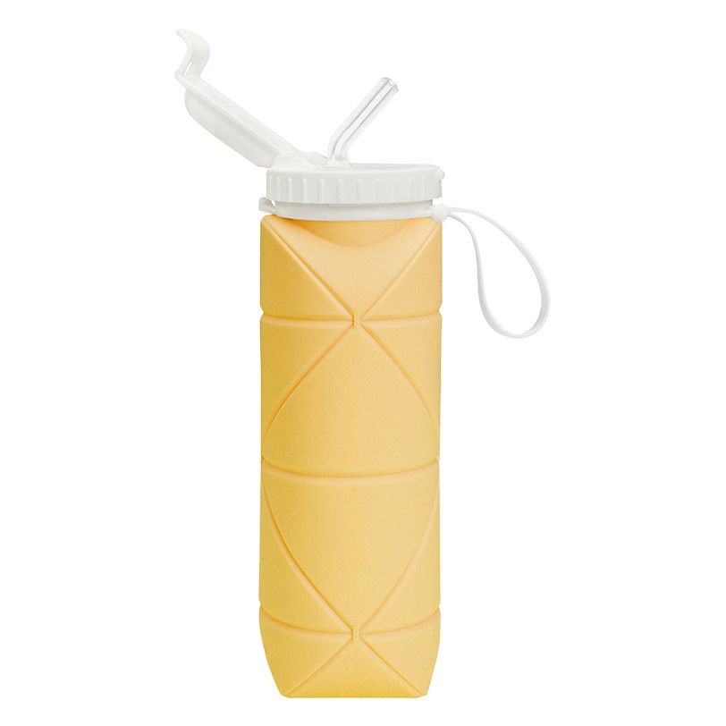 Straw Style Silicone Folding Water Cup Portable Outdoor Sports Travel Cycling Bicycle Water Bottle