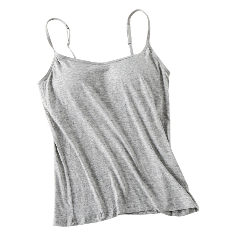 Modal Integrated Vest with Chest Pad and Camisole Women's Backing Shirt Bra-Top Round Neck Cloth Bag