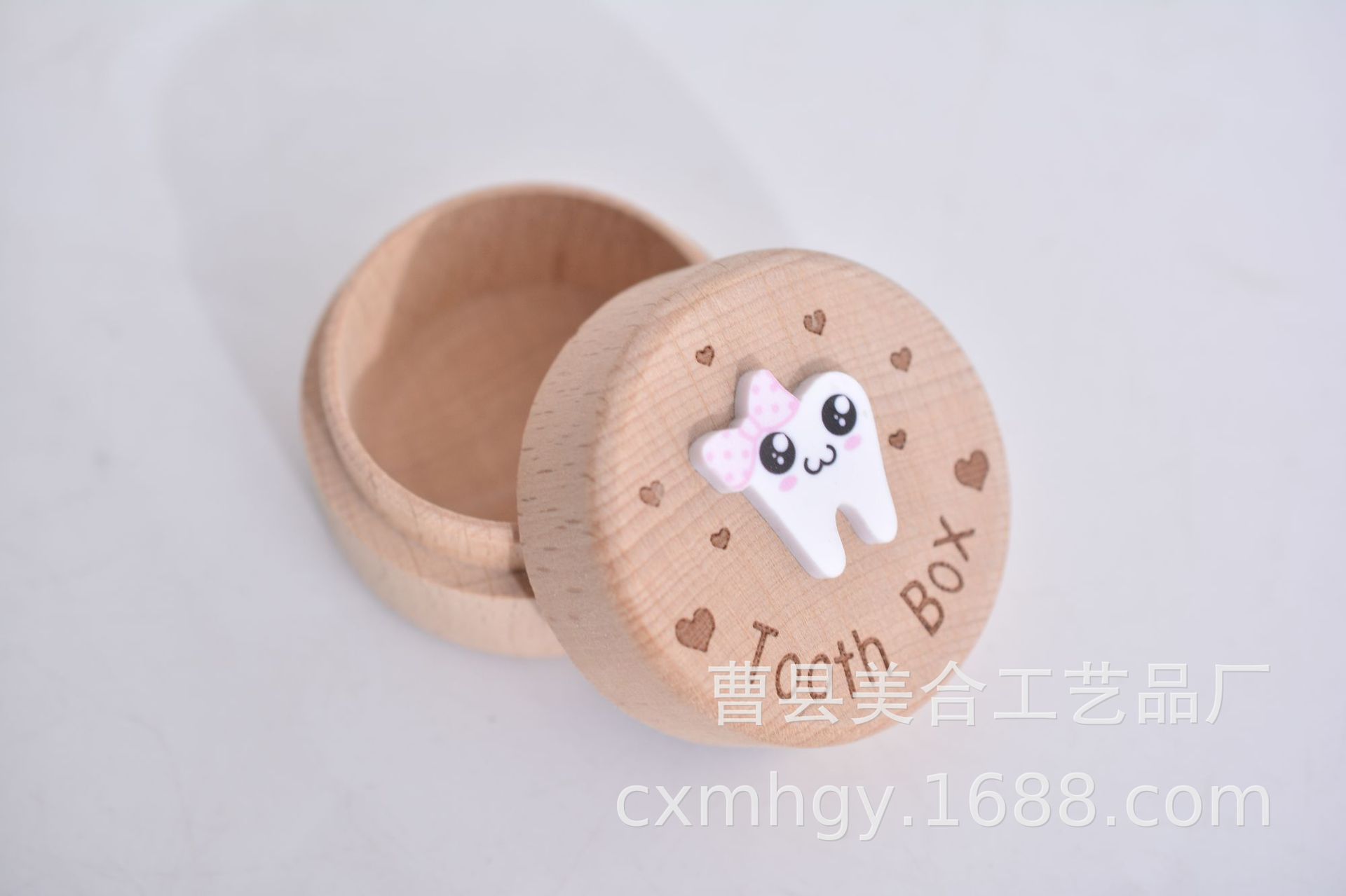 Picture of Cross-Border Wooden Children's Deciduous Tooth Box, Fetal Hair Storage, Tooth Box, Commemorative Collection Box, Tooth Storage Box