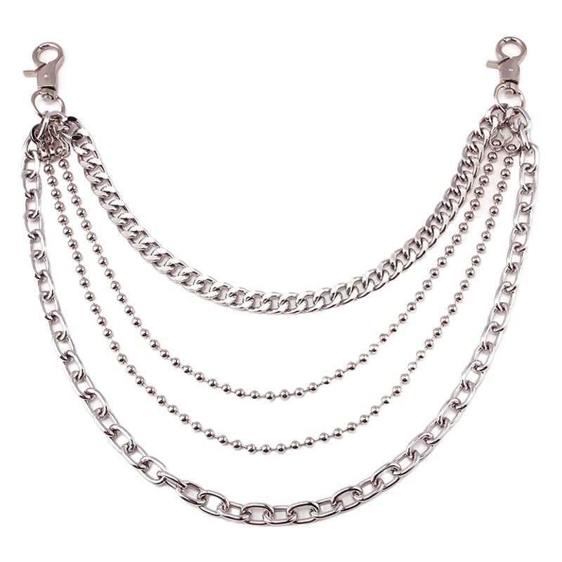 European and American Cross-Border Belt Punk Style Fashion Metal Waist Chain Personalized Popular Multi-Layer Jeans Chain Korean Style Ins Style