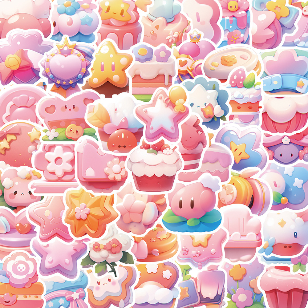 56 cartoon cute 3D icon stickers material decorative hand book phone case water Cup guitar waterproof stickers