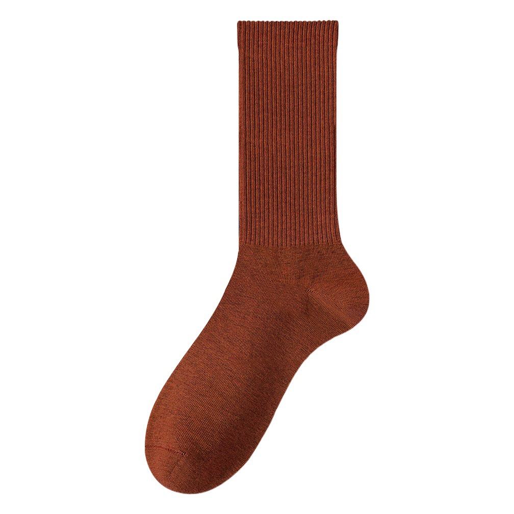 Women's Spring and Autumn Pure Cotton Long Socks, Antibacterial Autumn Style, Mid-Calf Length, Full Cotton Long Socks, Winter Odor-Resistant Cotton Socks Wholesale