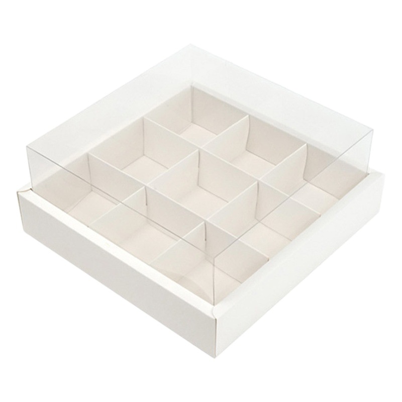 Jiugongge dessert packing box cake box transparent snow mei Niang souffle packing box picnic box disposable