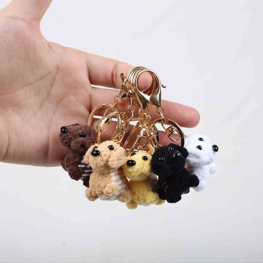 Cartoon Cute Animal Teddy Wool Pendant Mom Knitted Bag Pendant Keychain Gift Gift