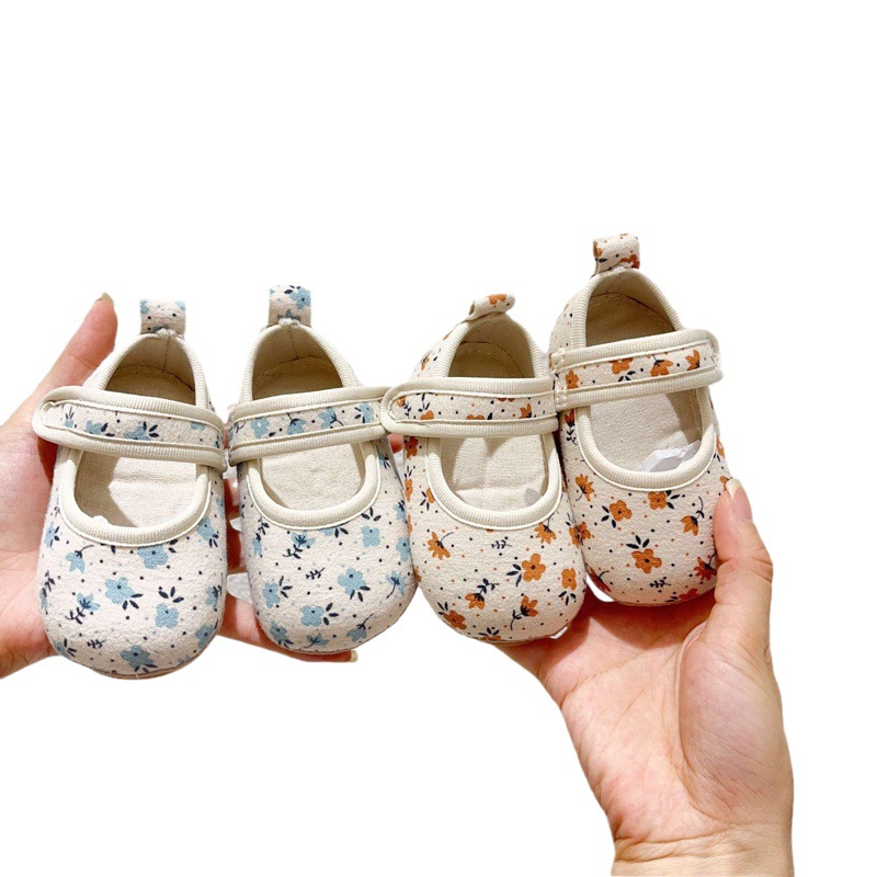 Korean Style Autumn and Winter New Baby Toddler Shoes Boys and Girls Soft-soled Baby Shoes Cotton Small Flower Newborn Children's Shoes