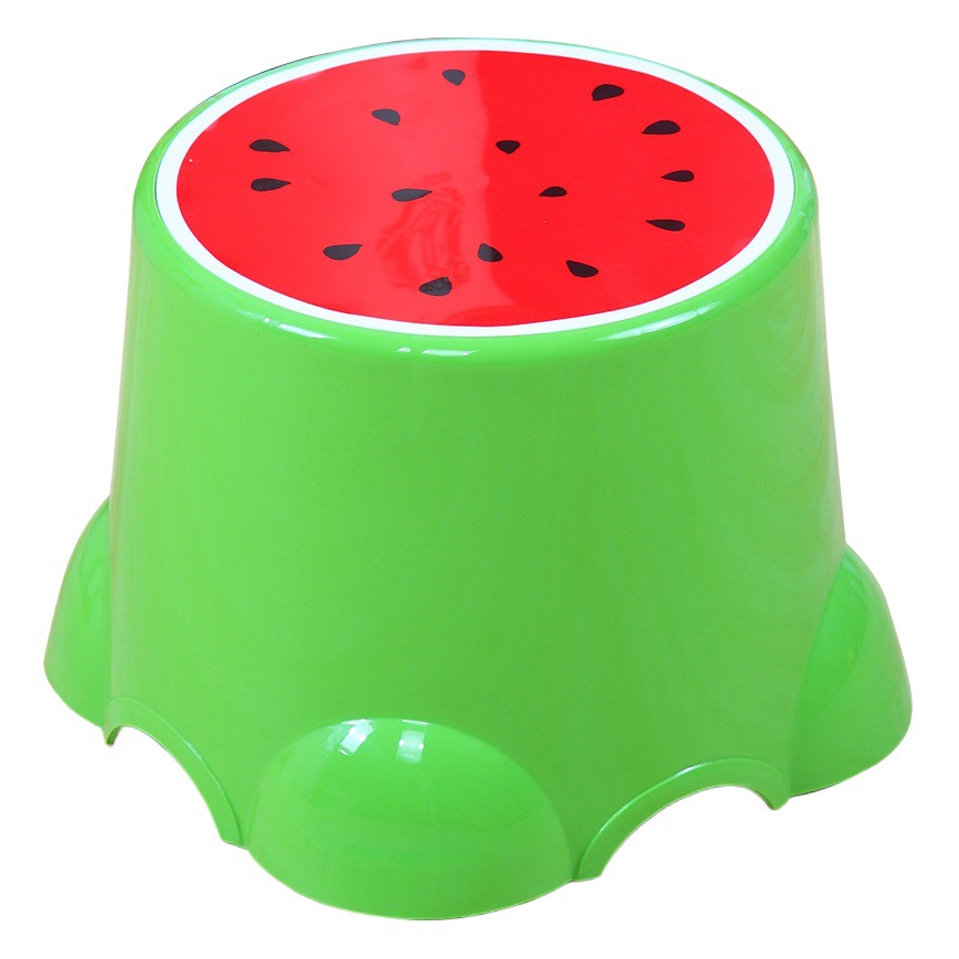 Xinbeile Thickeneded Plastic Fruit Round Stool Creative Kidsren's Adult Low Stool Living Room Stackable Storage Bench