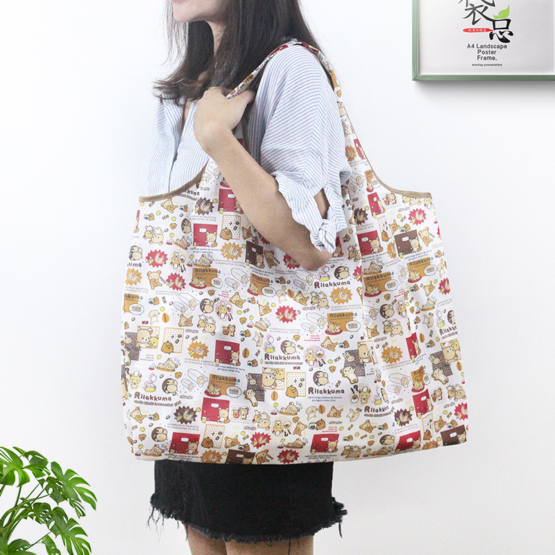 Supermarket environmental protection bag portable shopping bag foldable grocery bag waterproof Oxford cloth bag Japanese storage bag