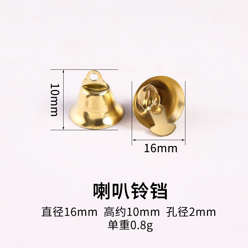 Picture of Wholesale Open Horn Christmas Bell Decoration 10-50mm Pendant Wind Chime Metal Small Pendant Christmas Bell