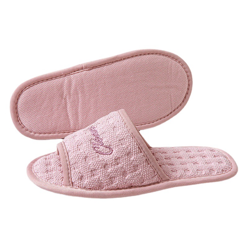 Cross-Border Soft-Soled Silent Slippers for Women, Comfortable Open-Toe Slippers for Home, Simple Cross-Border Universal Cotton Slippers for Men